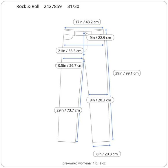 Rock & Roll Womens Blue Boyfriend Jeans Size 31X30 - Picture 2 of 10